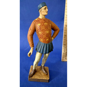 Anri Toriart 1950's Wood Carved Renaissance Style 5.5" Statue MAN (B)